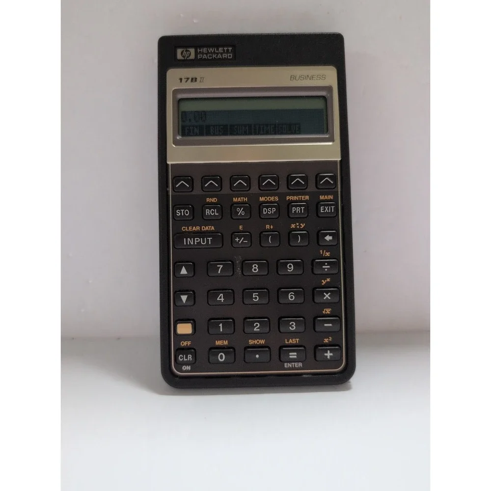 Vintage Hewlett Packard HP 17B II Gold Financial Business Calculator with Case